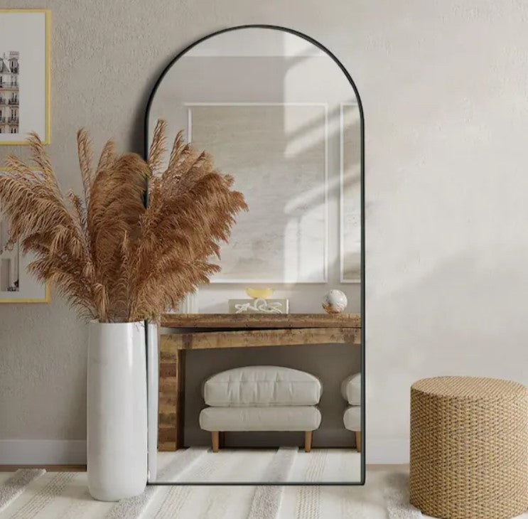 ARCH MIRROR WITH BLACK ALUMINUM FRAME "Multi Sizes"