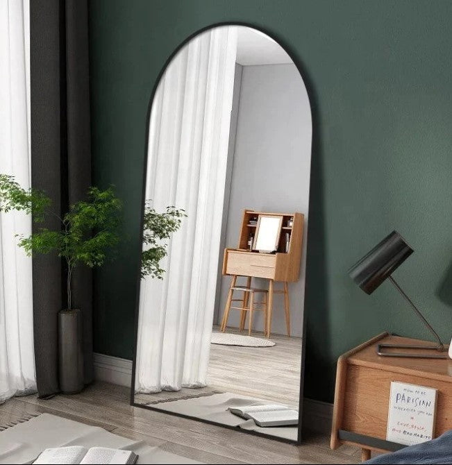 ARCH MIRROR WITH BLACK ALUMINUM FRAME "Multi Sizes"