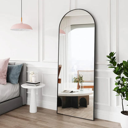 ARCH MIRROR WITH BLACK ALUMINUM FRAME "Multi Sizes"