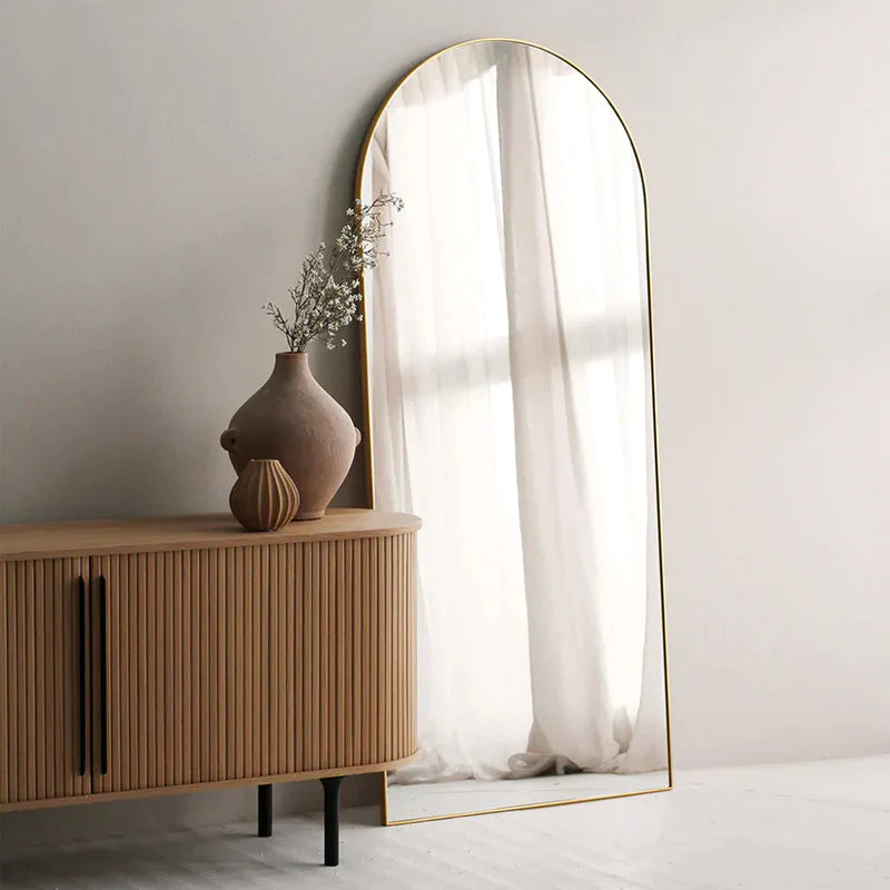 ARCH MIRROR WITH GOLD ALUMINUM FRAME "Multi Sizes"