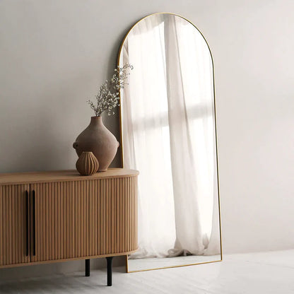 ARCH MIRROR WITH GOLD ALUMINUM FRAME "Multi Sizes"