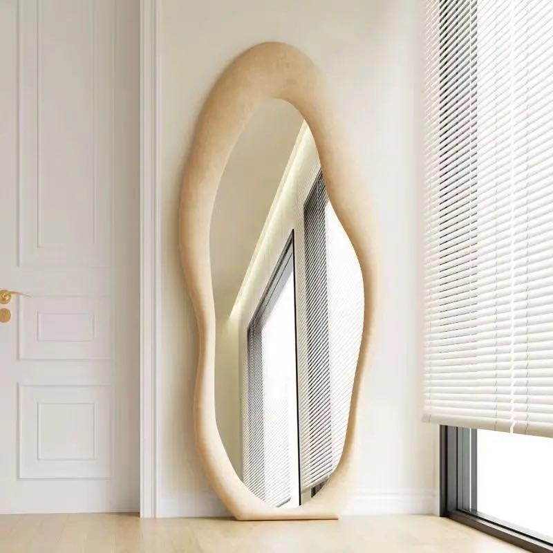 Grotte Cave door mirror luxury fabric frame