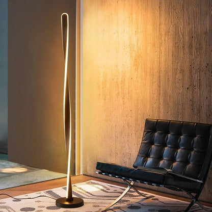 Swirling floor lamp