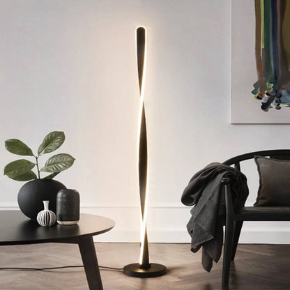 Swirling floor lamp