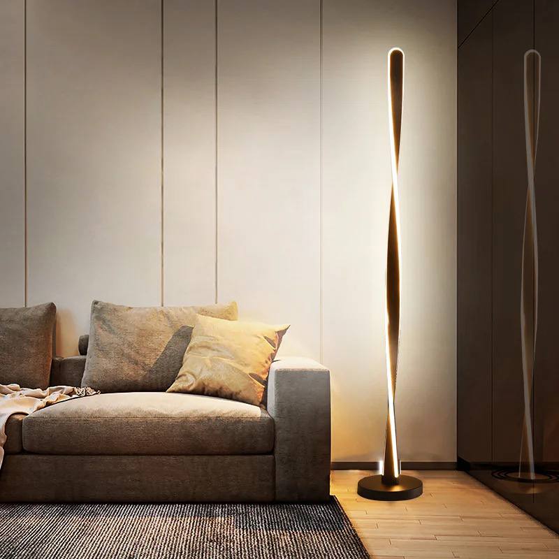 Swirling floor lamp