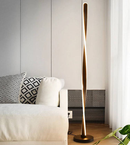 Swirling floor lamp