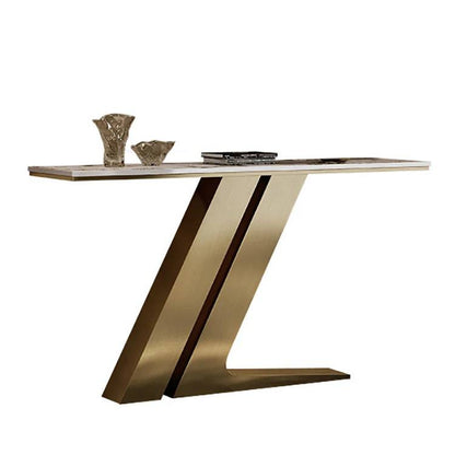 Beso Console Table Made of High-Quality Metal and Marble Top