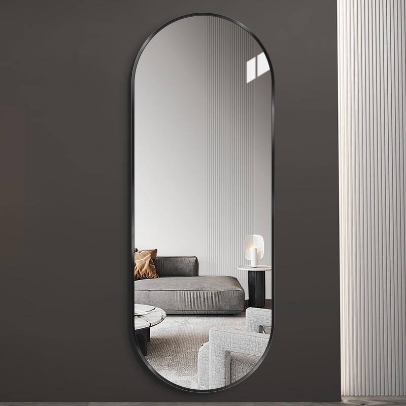 Oval Wall Mirror Black aluminum frame