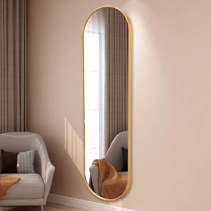 Oval Wall Mirror golden aluminum frame