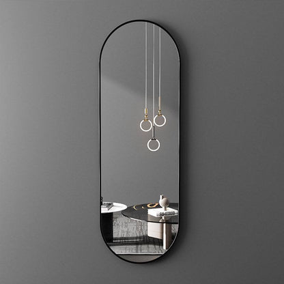 Oval Wall Mirror Black aluminum frame