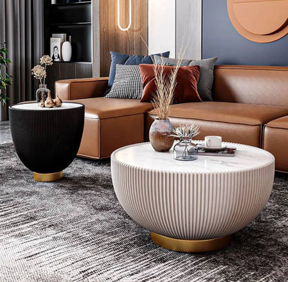 Modern leather coffee table set