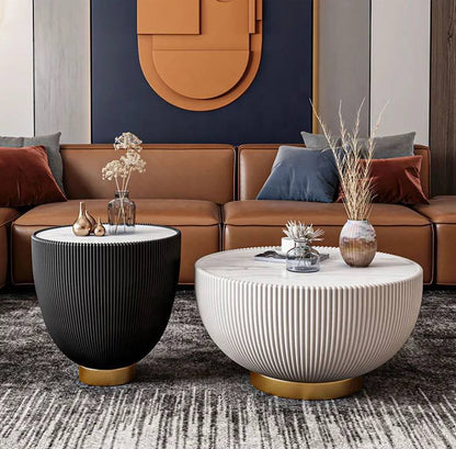 Modern leather coffee table set