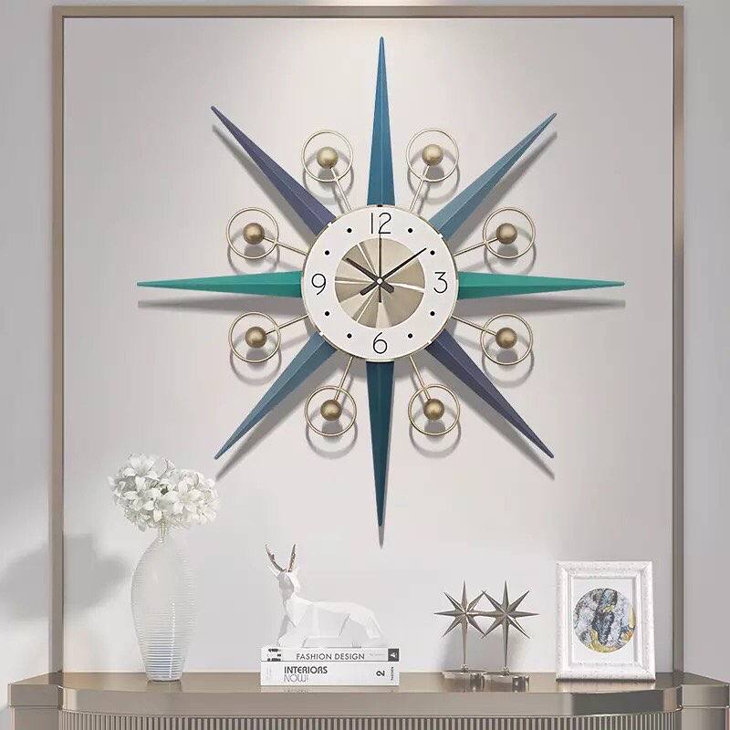 Starburst Metal Art Wall Clock