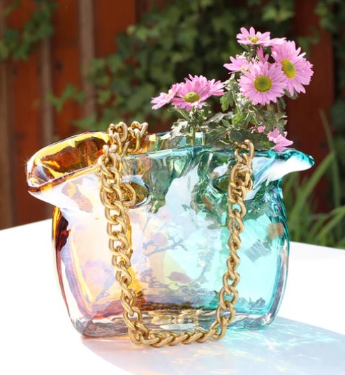 GLASS BASKET (metal hand)