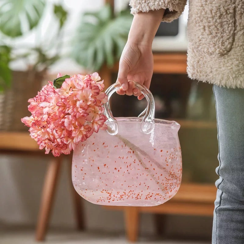 GLASS BASKET (Pink)