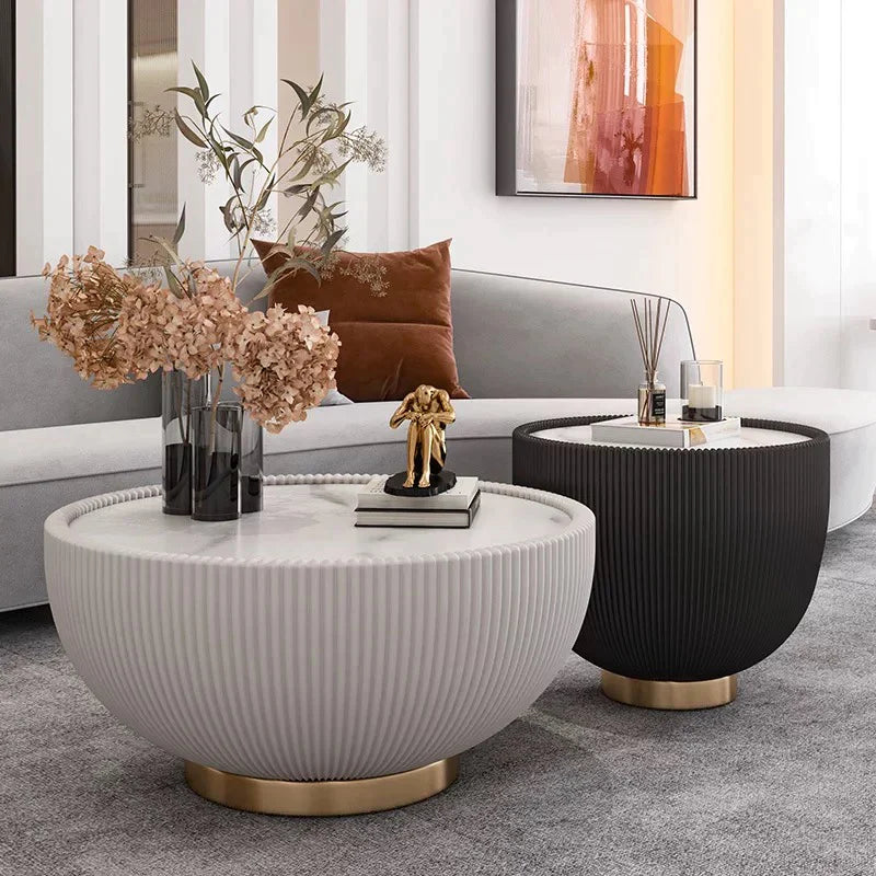 Modern leather coffee table set