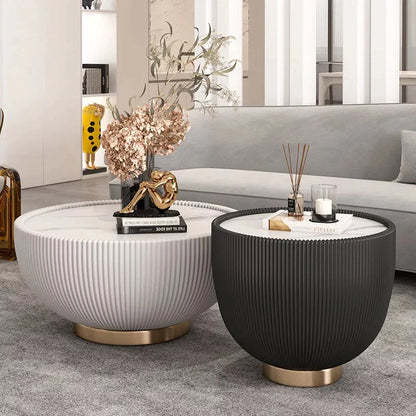 Modern leather coffee table set