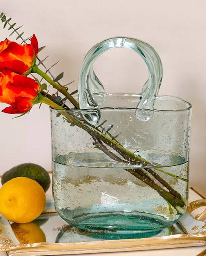 Clear glass vase bag