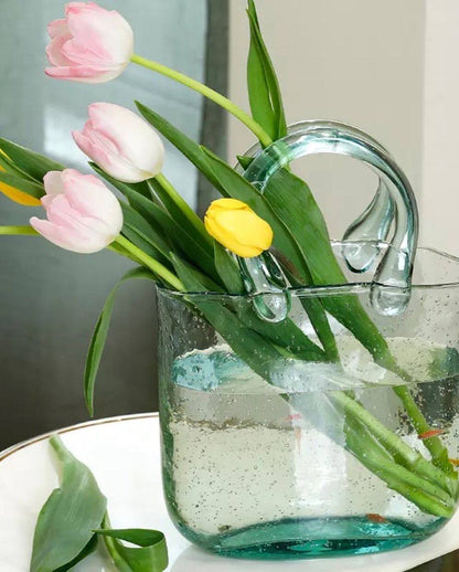 Clear glass vase bag