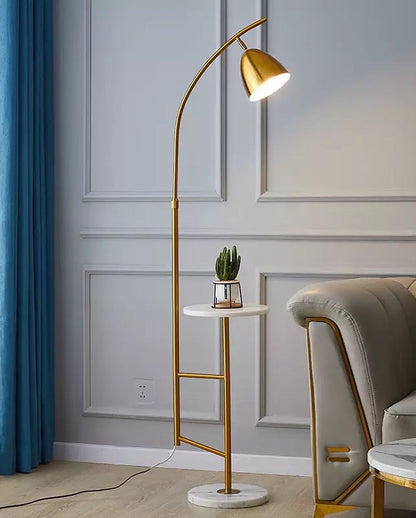 Luxury golden lamp with marble shelf