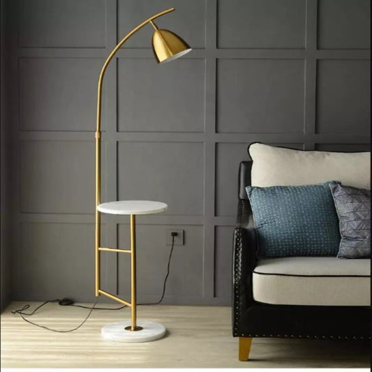 Luxury golden lamp with marble shelf