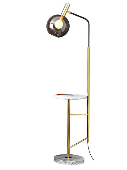 Douri floor lamp Marble shelf and marble base