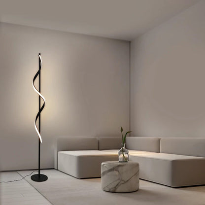 black Graceful Spiral floor lamp LED