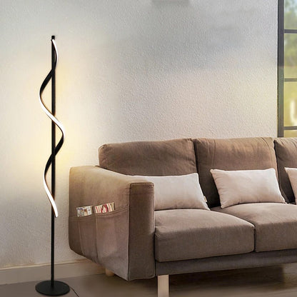 black Graceful Spiral floor lamp LED