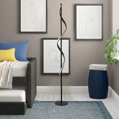 black Graceful Spiral floor lamp LED