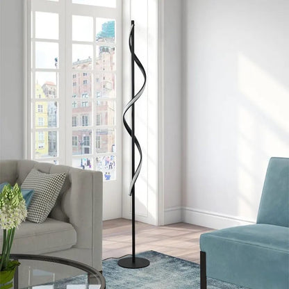 black Graceful Spiral floor lamp LED