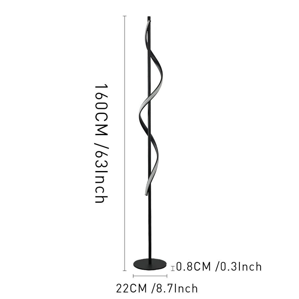 black Graceful Spiral floor lamp LED