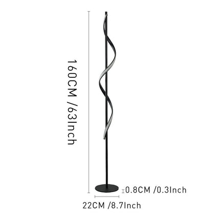 black Graceful Spiral floor lamp LED