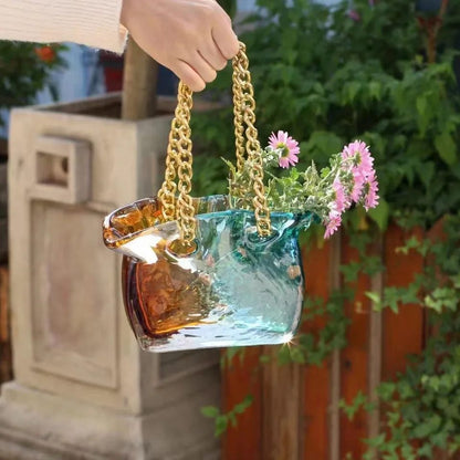 GLASS BASKET (metal hand)