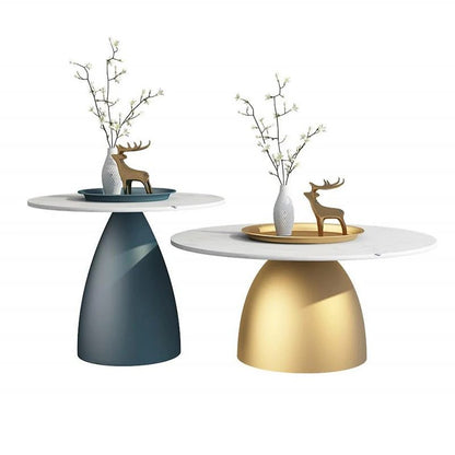 Modern luxury marble coffee table set (gold and blue)