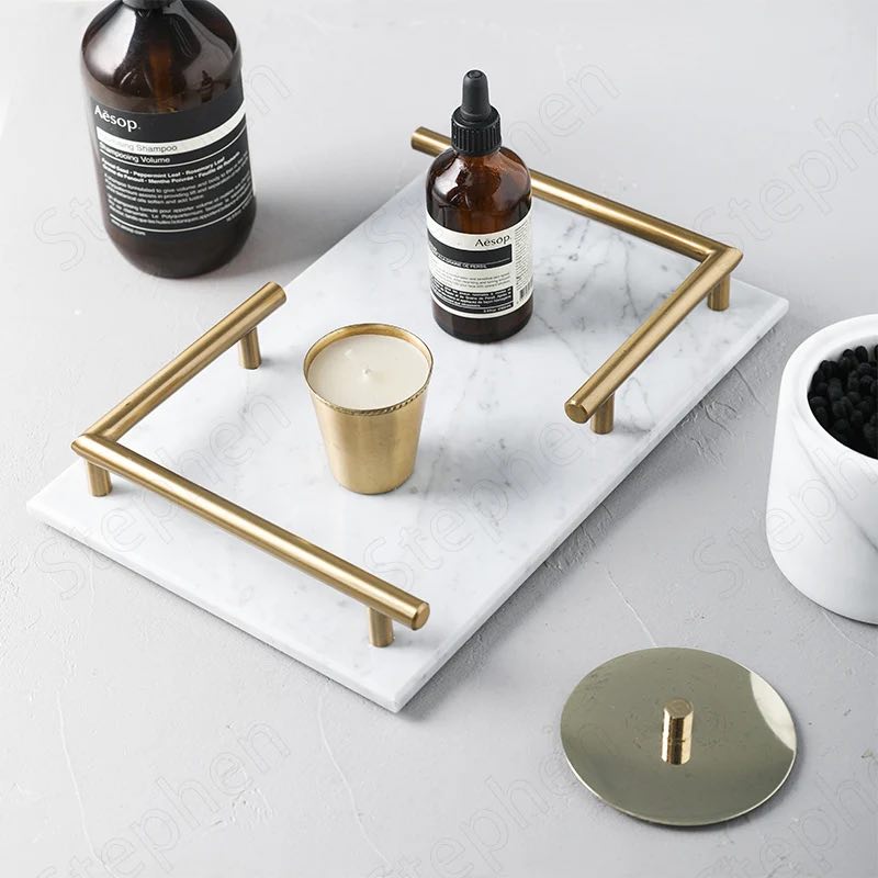 Marble rectangle tray