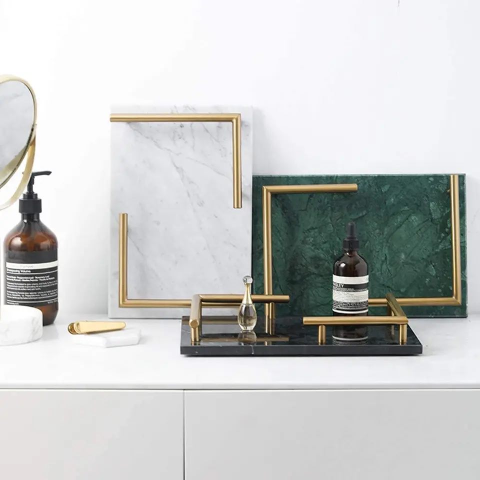 Marble rectangle tray