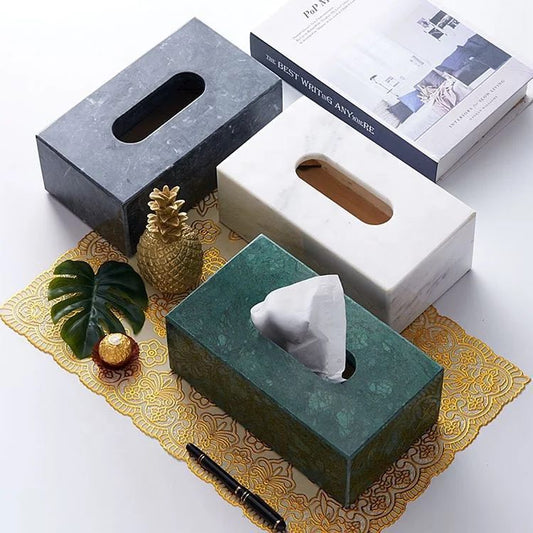 Marble tissue box