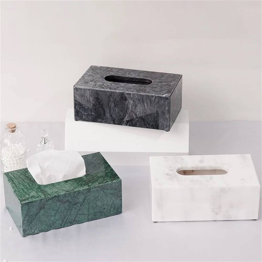 Marble tissue box