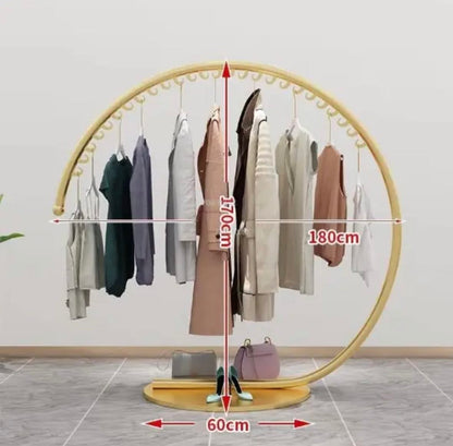 Golden half moon clothes hanger