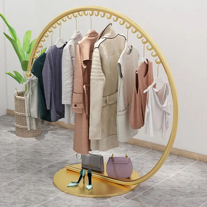 Golden half moon clothes hanger