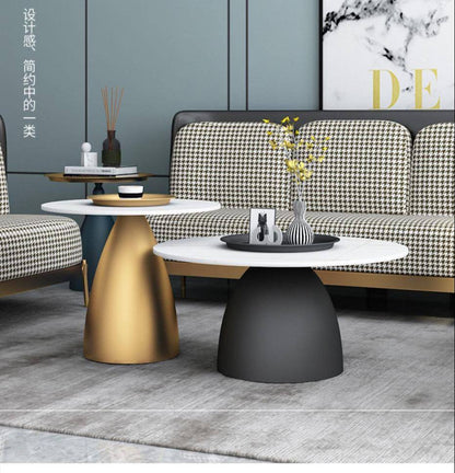 Modern luxury marble coffee table set (gold and black)